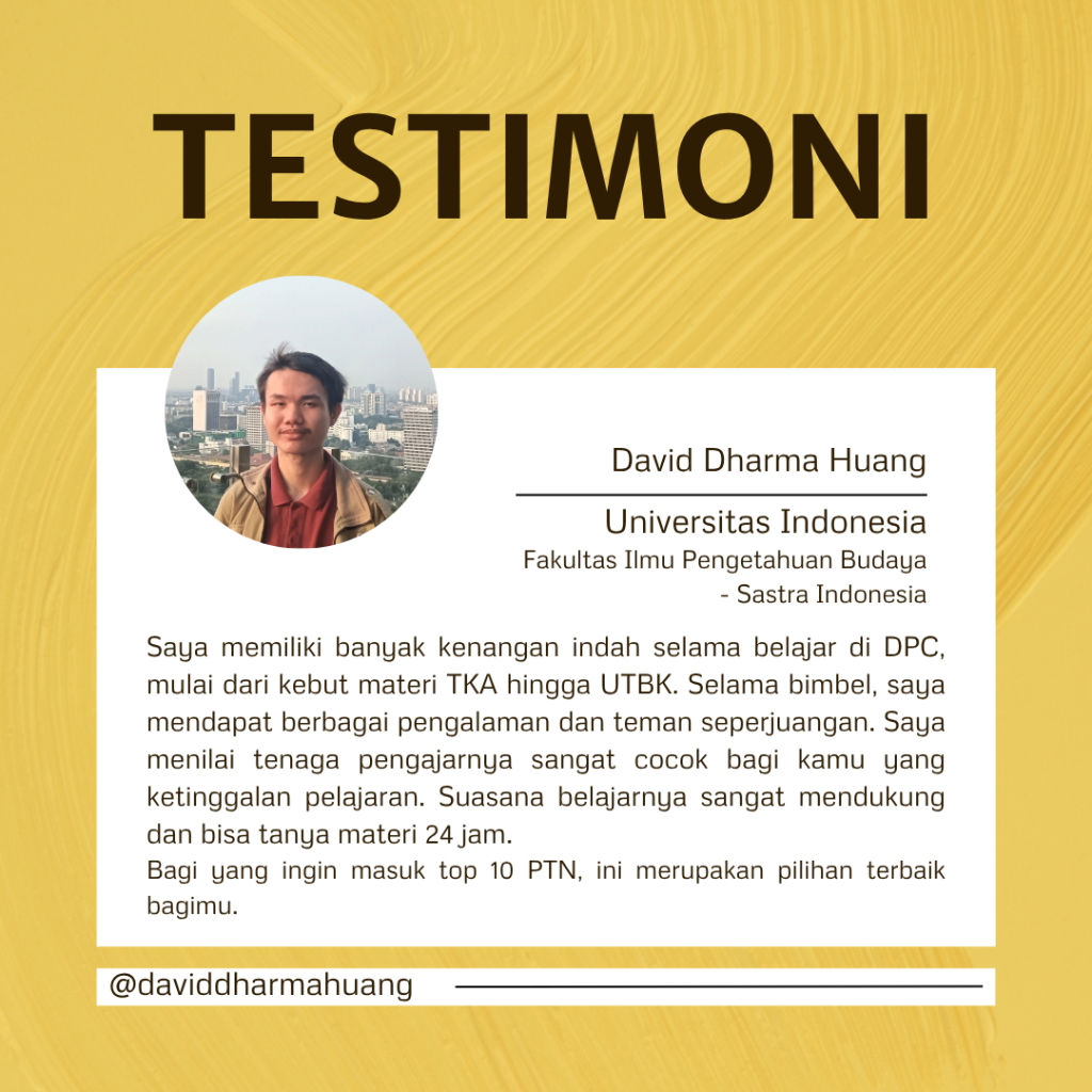 Depok Private Center - Lembaga Bimbingan Belajar Kota Depok david dharma huang