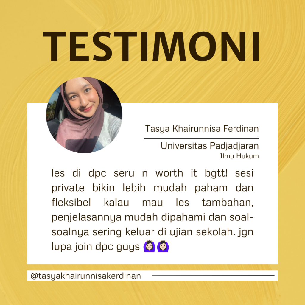 Depok Private Center - Lembaga Bimbingan Belajar Kota Depok tasya khairunnisa ferdinan